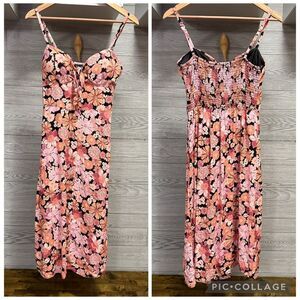 AsUWish Y2K Coquette Fairy Dress Juniors L Floral Preppy Midi Cottagecore Pink